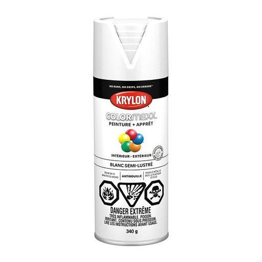 Peinture en aérosol Krylon COLORMAXX 340g semi-lustrée - Blanc - Quincaillerie G.H. Berger