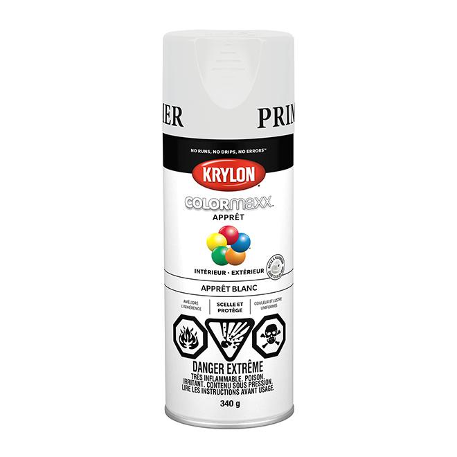 Peinture en aérosol Krylon COLORMAXX 340g apprêt - Blanc - Quincaillerie G.H. Berger
