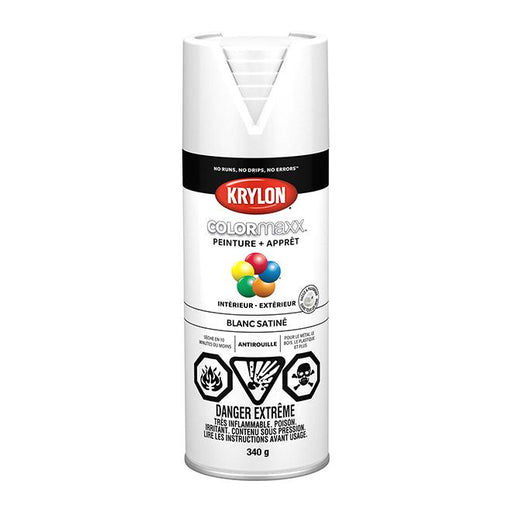 Peinture en aérosol Krylon COLORMAXX 340g satinée - Blanc - Quincaillerie G.H. Berger