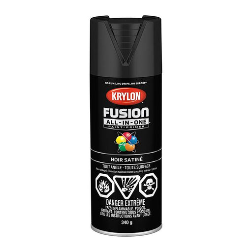 Peinture en aérosol Krylon Fusion 340g satinée - Noir - Quincaillerie G.H. Berger
