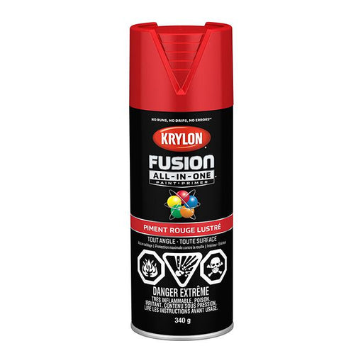 Peinture en aérosol Krylon Fusion 340g lustrée - Piment rouge - Quincaillerie G.H. Berger