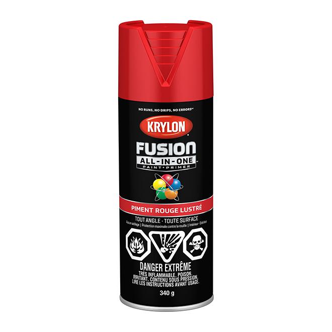 Peinture en aérosol Krylon Fusion 340g lustrée - Piment rouge - Quincaillerie G.H. Berger