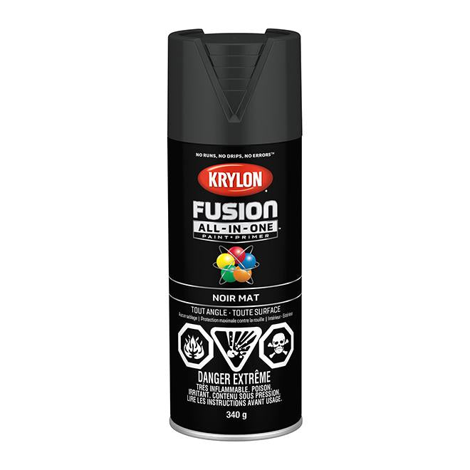 Peinture en aérosol Krylon Fusion 340g mate - Noir - Quincaillerie G.H. Berger