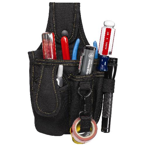 Étui pour outils et téléphone portable 4 compartiments  en polyester noir - Quincaillerie G.H. Berger