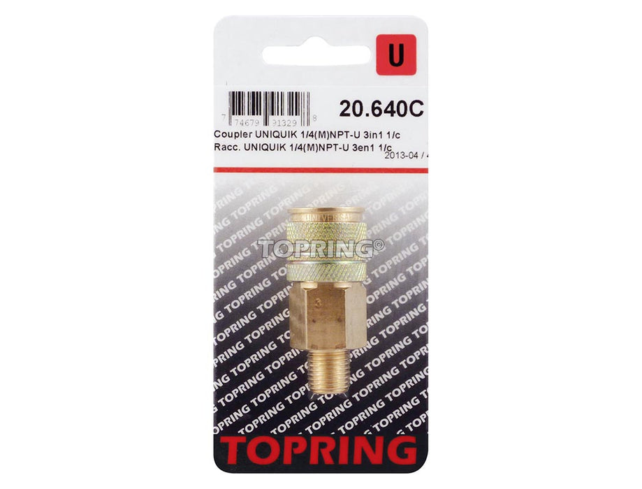 Raccord UNIQUIK (3-en-1) 1/4(M)NPT - Quincaillerie G.H. Berger