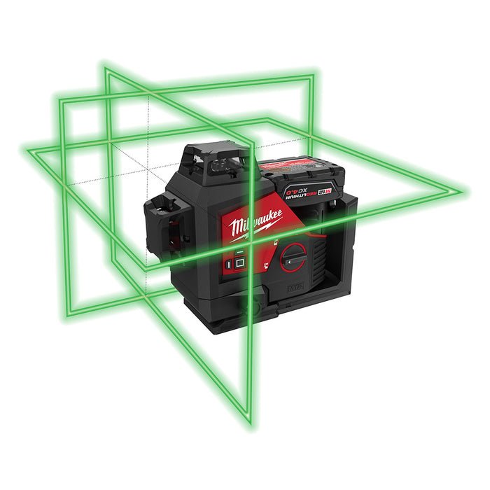 Ens. Laser vert à 3 plans sur 360° M12™ (125'), avec batterie Milwaukee - Quincaillerie G.H. Berger