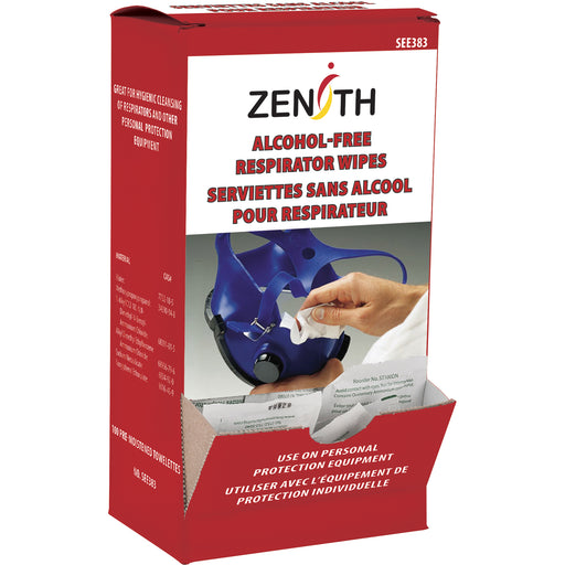 Bte. 100 lingettes nettoyantes pour respirateurs Produits de sécurité ZENITH - Quincaillerie G.H. Berger