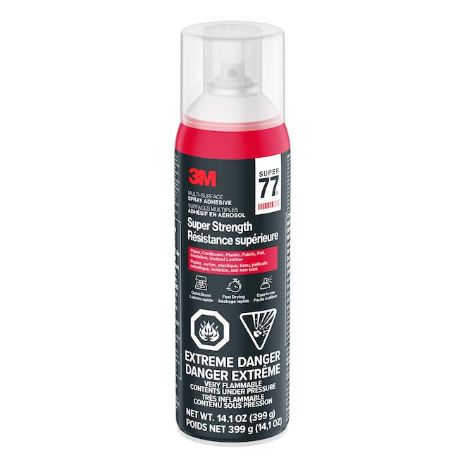 Adhésif en aérosol transparent Super 77 - 399 g 3M