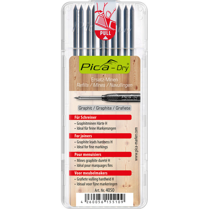 Crayon Pica-Dry® avec 8 mines de menuisier, graphite H - Quincaillerie G.H. Berger