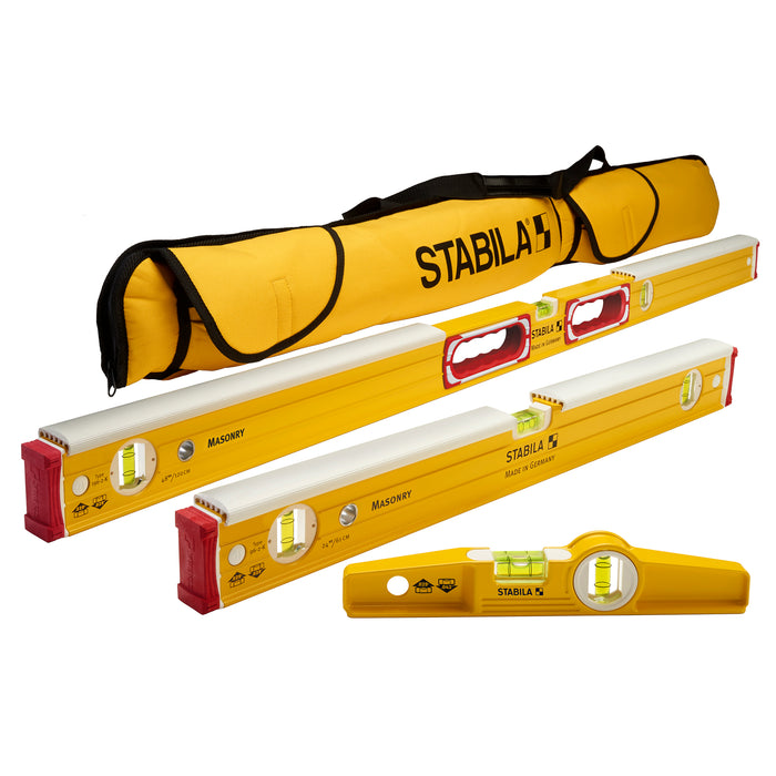Ens. 3 niveaux maçonnerie (10"/24"/48") Stabila - Quincaillerie G.H. Berger