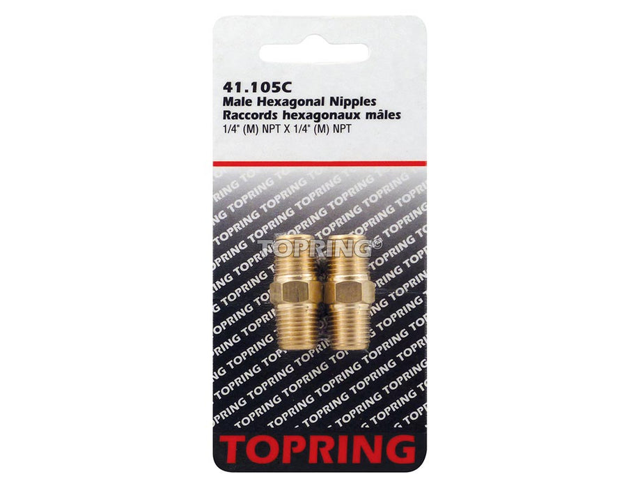 Raccord hex. 1/4(M)NPT (2/pqt.) - Quincaillerie G.H. Berger