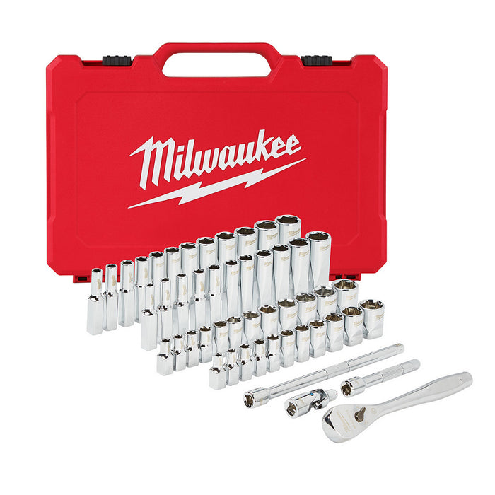 Ens. Rochet 1/4" et douilles SAE/Métrique (50 mcx.) Milwaukee - Quincaillerie G.H. Berger