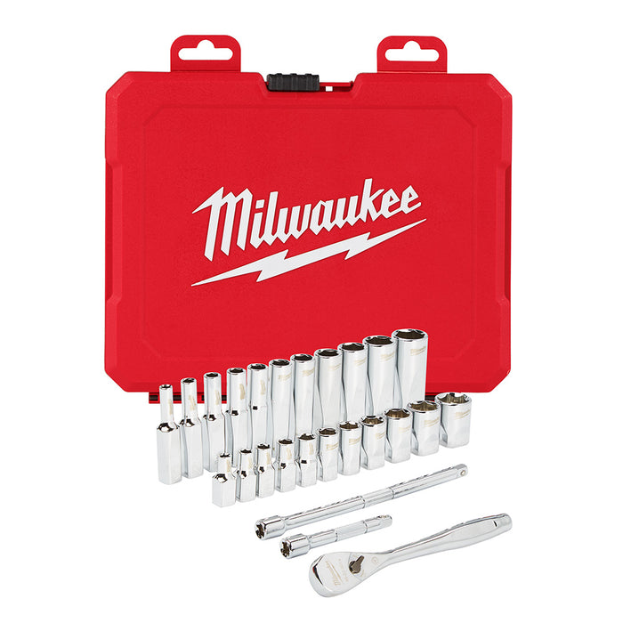 Ens. Rochet 1/4" avec 26 mcx (SAE) Milwaukee - Quincaillerie G.H. Berger