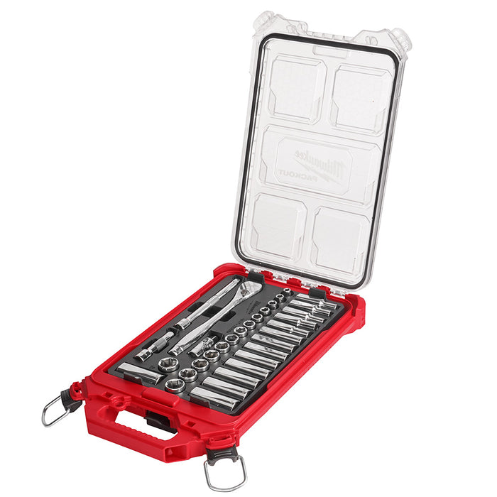 Ens. Rochet 3/8" avec 32 mcx (Métrique) PACKOUT™ Milwaukee - Quincaillerie G.H. Berger