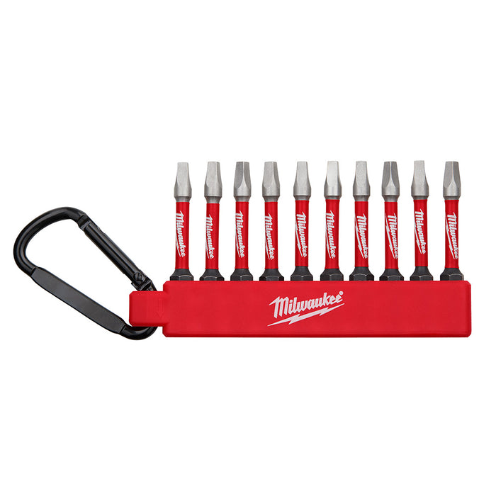 Ens. Embouts de vissage SHOCKWAVE™ SQ2 avec mousqueton (10 mcx.) Milwaukee - Quincaillerie G.H. Berger