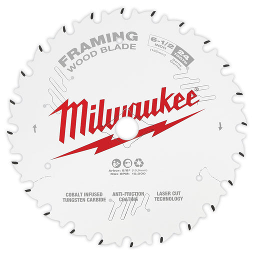 Lame au carbure, à Charpente (6-1/2"x24 dents) Milwaukee - Quincaillerie G.H. Berger
