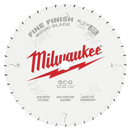Lame au carbure, à Finition fine (8-1/4"x40 dents) Milwaukee - Quincaillerie G.H. Berger