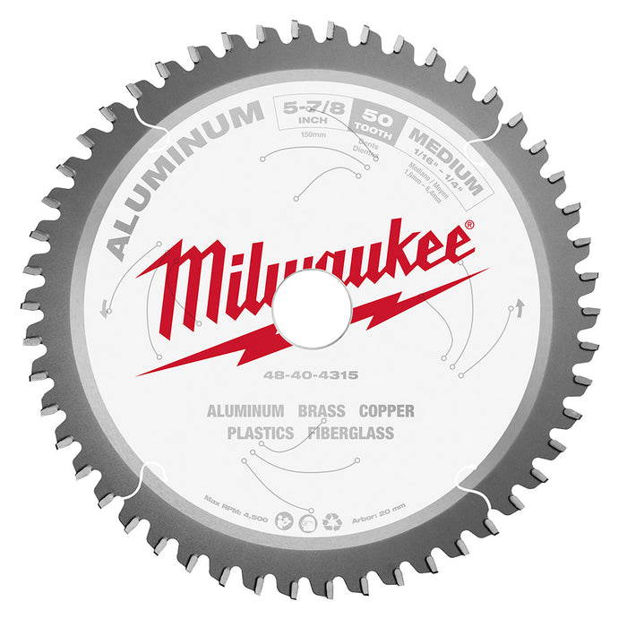 Lame au carbure, à métaux non-ferreux (5-3/8"x50 dents) Milwaukee - Quincaillerie G.H. Berger