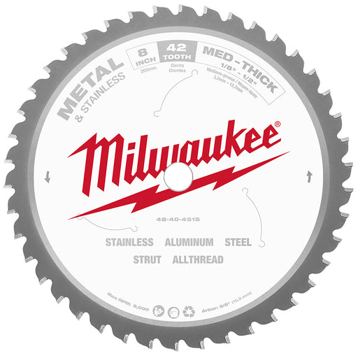 Lame à pointes cermet pour coupe à sec, à métaux ferreux 3/32"+ (8"x42 dents) Milwaukee - Quincaillerie G.H. Berger