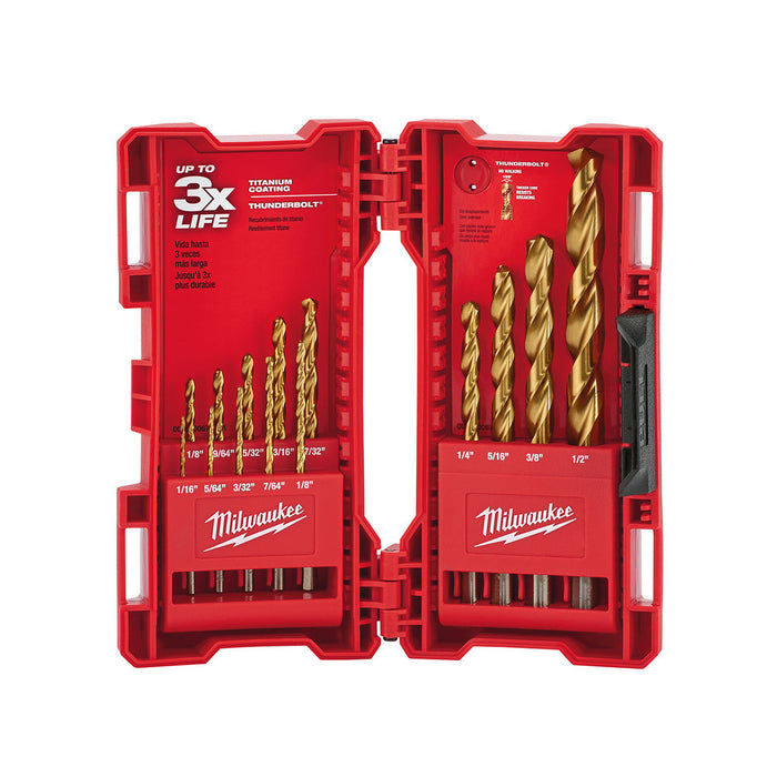 Ens. 14 forets à métal Thunderbolt®, en titane Milwaukee - Quincaillerie G.H. Berger