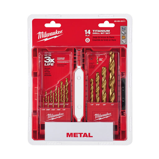 Ens. 14 forets à métal Thunderbolt®, en titane Milwaukee - Quincaillerie G.H. Berger