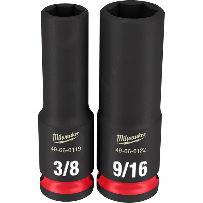 Ens. 12 douilles SHOCKWAVE™ profondes SAE à prise 3/8" Milwaukee - Quincaillerie G.H. Berger