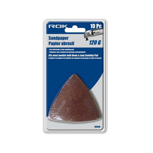 Pqt. 10 feuilles abrasives à grain 120 ROK - Quincaillerie G.H. Berger