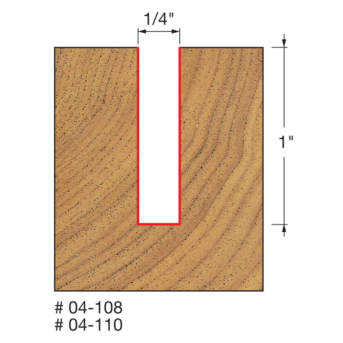 Mèche droite à 2-cannelures (1/4"x1") x2-1/2" à tige 1/4" - Quincaillerie G.H. Berger