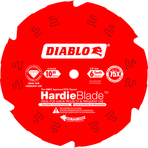 Lame HardieBlade™, à fibrociment (10"x6 dents) - Quincaillerie G.H. Berger