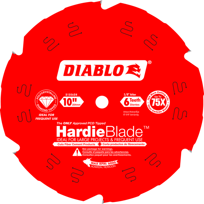 Lame HardieBlade™, à fibrociment (10"x6 dents) - Quincaillerie G.H. Berger