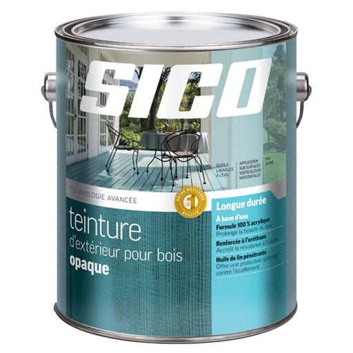 Teinture d'extérieur opaque à à base d'eau pour le bois formule avancée - Base blanche - 3.78 L SICO - Quincaillerie G.H. Berger