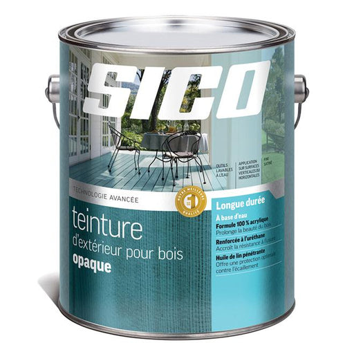 Teinture d'extérieur opaque à à base d'eau pour le bois formule avancée - Base neutre - 3.78 L SICO - Quincaillerie G.H. Berger