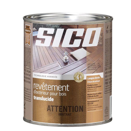 Revêtement d'extérieur translucide  pour bois formule avancée - Séquoia centenaire - 946 mL SICO - Quincaillerie G.H. Berger