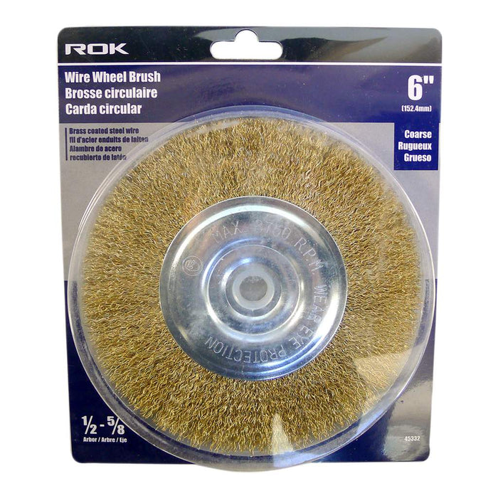 Brosse circulaire, fil laiton rugueux 6" ROK - Quincaillerie G.H. Berger