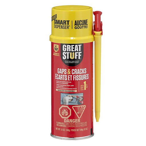 Mousse d'étanchéité à faible expansion pour fissures et cavités - Paille - 340g GREAT STUFF - Quincaillerie G.H. Berger