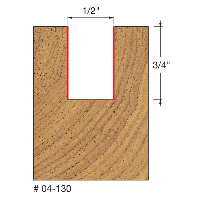 Mèche droite à 2-cannelures (1/2"x3/4") à tige 1/4" - Quincaillerie G.H. Berger