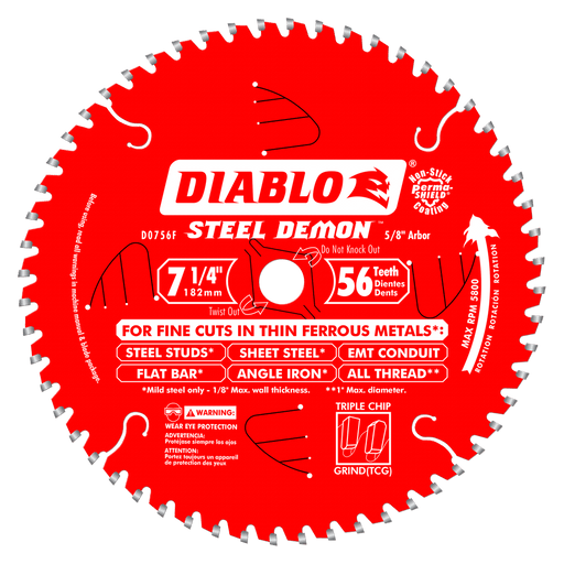 Lame STEEL DEMON™, à métaux ferreux 1/8" (7-1/4"x56 dents) - Quincaillerie G.H. Berger
