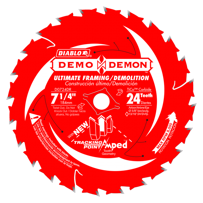 Lame DEMO DEMON, à charpente (7-1/4"x24 dents) - Quincaillerie G.H. Berger