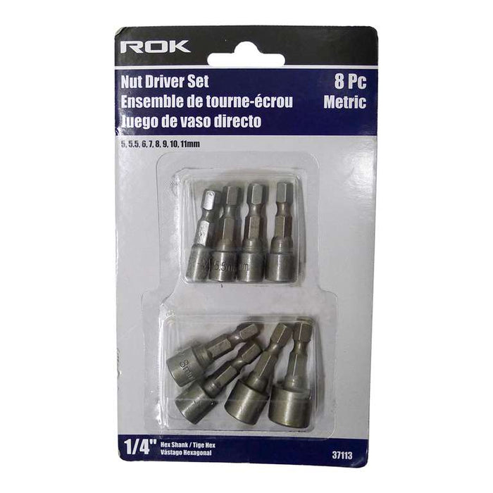 Ens. 8 embouts à douille métrique (5.0mm à 11mm) ROK - Quincaillerie G.H. Berger