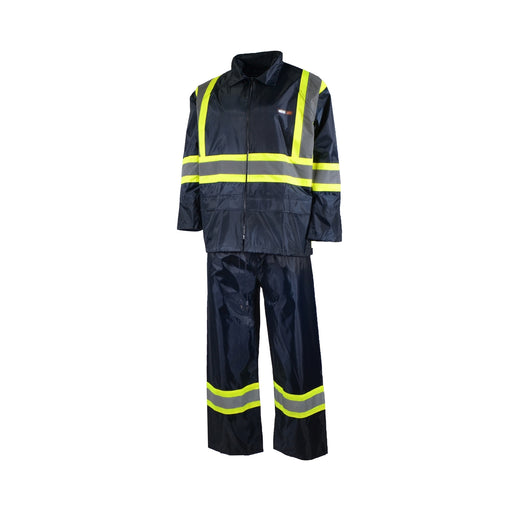 Ens. imperméable haute-visibilité, en nylon 190T/PVC, Marine 10-4 JOB - Quincaillerie G.H. Berger