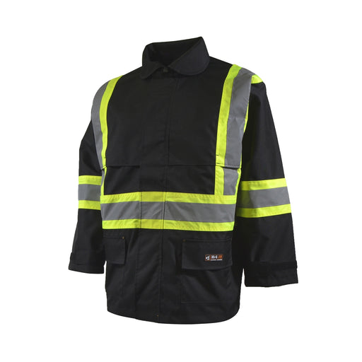 Manteau imperméable haute-visibilité, en Endura 600D/PVC, Noir 10-4 JOB - Quincaillerie G.H. Berger