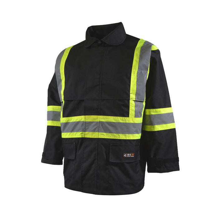 Manteau imperméable haute-visibilité, en Endura 600D/PVC, Noir 10-4 JOB - Quincaillerie G.H. Berger