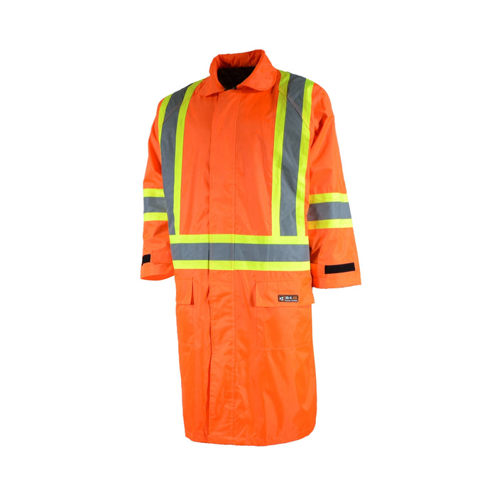 Manteau long imper. haute-visibilité, en nylon 220D/PVC, Orange 10-4 JOB - Quincaillerie G.H. Berger