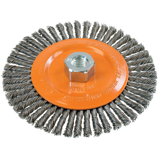 Brosse droite à fils torsadés 6"x1/4" (5/8"-11) - Quincaillerie G.H. Berger