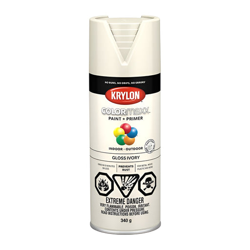 Peinture en aérosol Colormaxx 340g - fini lustré - Ivoire  Krylon - Quincaillerie G.H. Berger