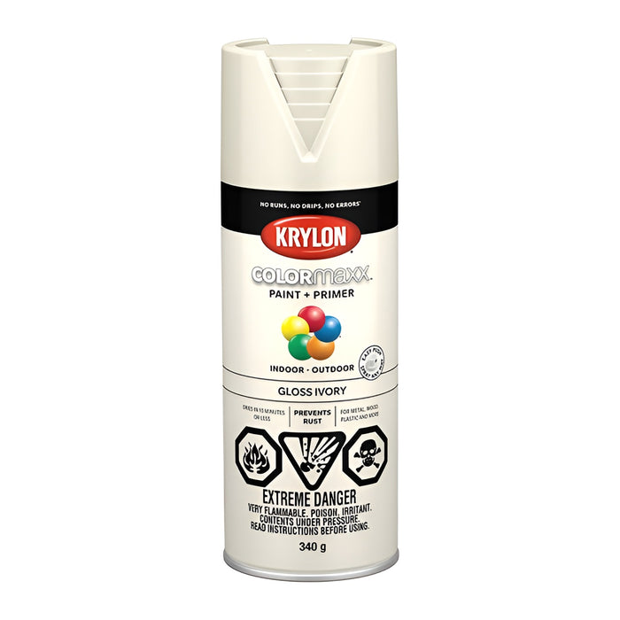 Peinture en aérosol Colormaxx 340g - fini lustré - Ivoire  Krylon - Quincaillerie G.H. Berger