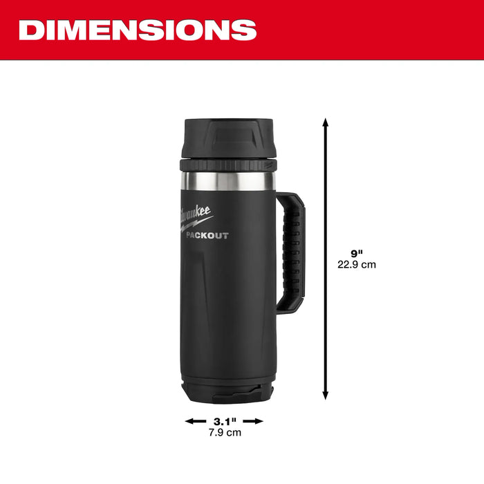 Tasse isotherme avec couvercle à bec 18oz PACKOUT - Noir - Milwaukee - Quincaillerie G.H. Berger