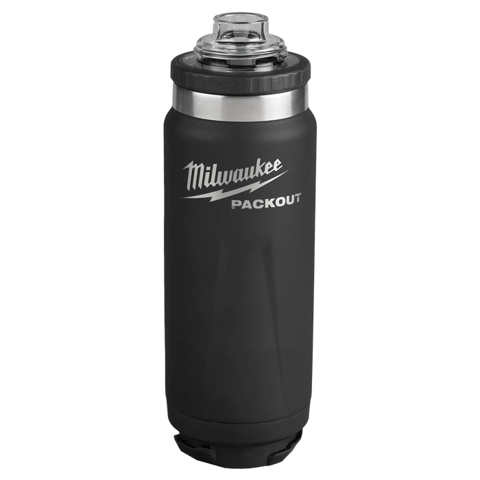 Bouteille isotherme avec couvercle 24oz PACKOUT - Noir - Milwaukee - Quincaillerie G.H. Berger
