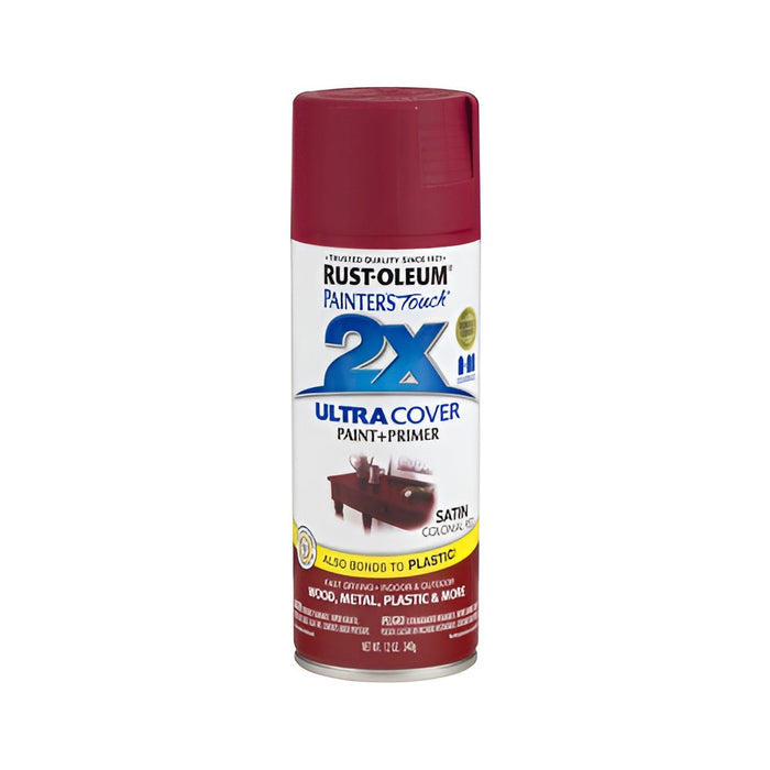 Peinture en aérosol Rust-Oleum Painter's Touch polyvalente 340g - fini satiné - Rouge colonial - Quincaillerie G.H. Berger