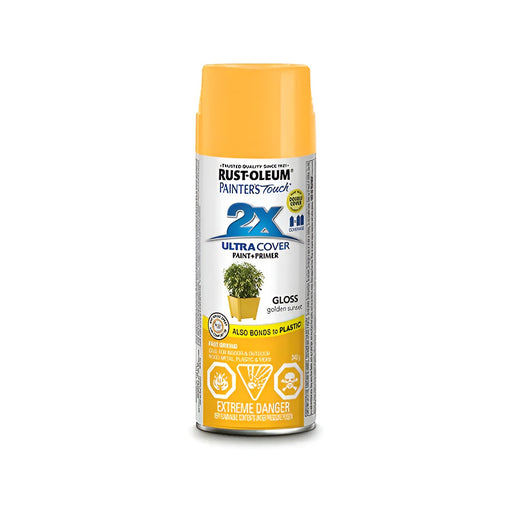 Peinture en aérosol Rust-Oleum Painter's Touch polyvalente 340g - fini lustré - Coucher de soleil doré - Quincaillerie G.H. Berger